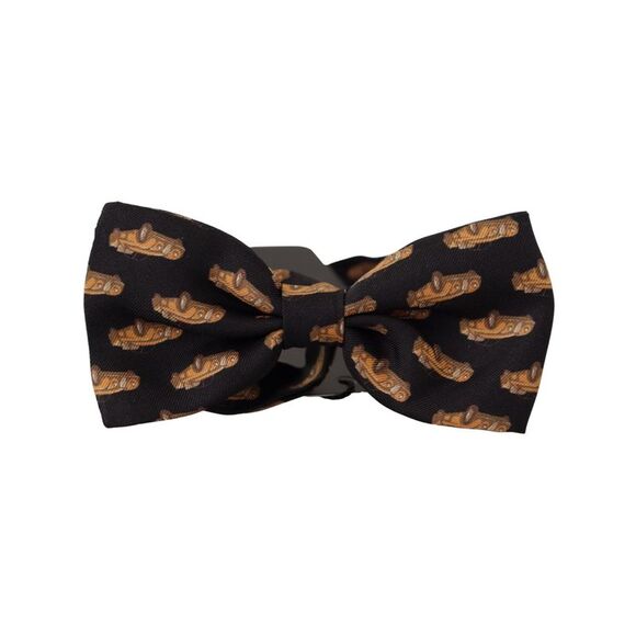 Dolce & Gabbana Gray Dotted Silk Adjustable Neck Bow Tie